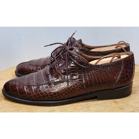 Foster Rainey Alligator Dress Shoes Brown Leather Size US 7 M Spain EUC main image 4